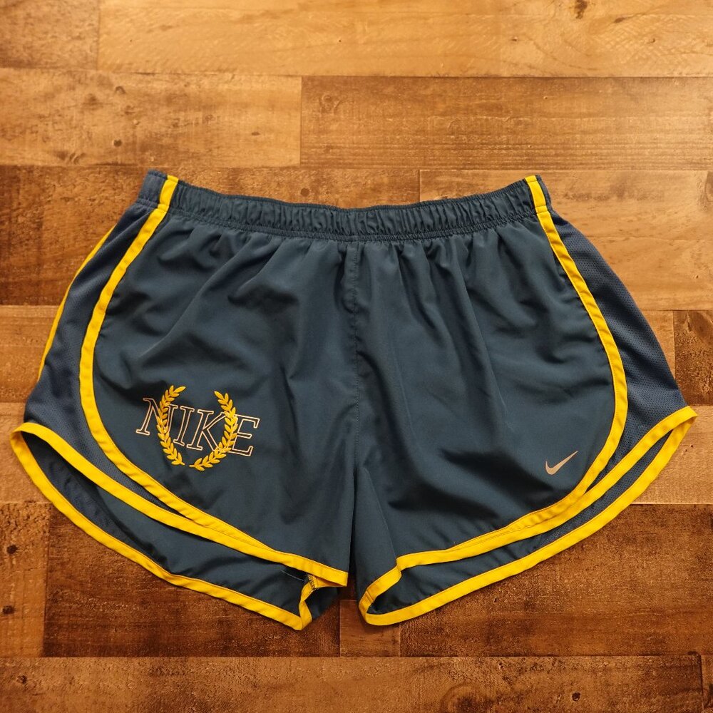 Nike Dri-Fit Icon Tempo Running Shorts Women’s XL Blue Yellow Athletic‎ Running